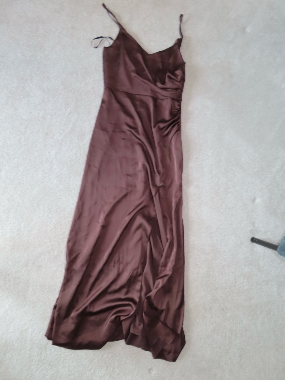 Birdy Grey Brown Satin Maxi Dress